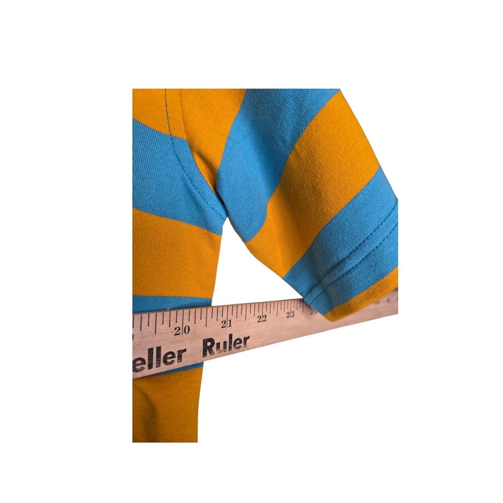 NEW Wildfang Womens Striped Knit Rugby Boxy Top Small Teal Orange - Picture 5 of 9